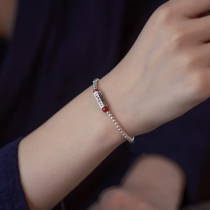 Buddha Stones Zinnober Om Mani Padme Hum Weisheit Fußkettchen Armband - image 4