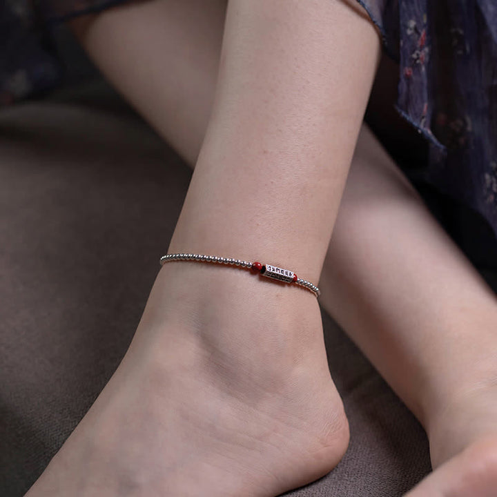 Buddha Stones Zinnober Om Mani Padme Hum Weisheit Fußkettchen Armband - image 9