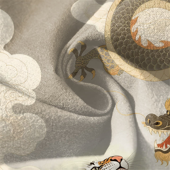 Buddha Stones Herrenhose aus reiner Baumwolle mit Tiger- und Drachenmuster, Kordelzug, schmal zulaufendem Schnitt und Taschen - image 6