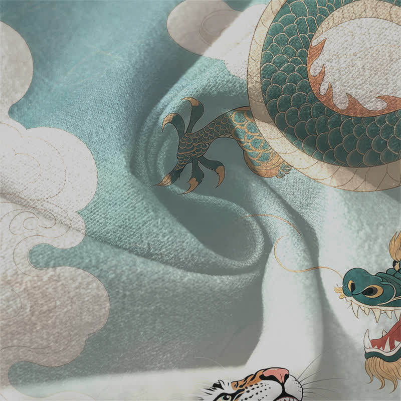 Buddha Stones Herrenhose aus reiner Baumwolle mit Tiger- und Drachenmuster, Kordelzug, schmal zulaufendem Schnitt und Taschen - image 13