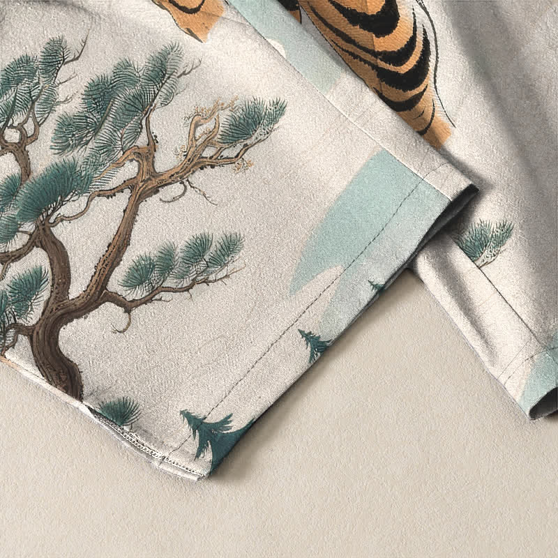 Buddha Stones Herrenhose aus reiner Baumwolle mit Tiger- und Drachenmuster, Kordelzug, schmal zulaufendem Schnitt und Taschen - image 12