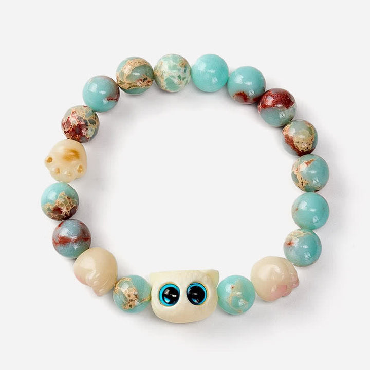 Buddha Stones Shoushan-Stein-Armband mit handgeschnitztem Katzen-Relief-Motiv - image 4