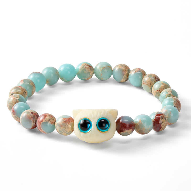 Buddha Stones Shoushan-Armband aus Elfenbein, Frucht und Katze – ein Symbol für Wohlstand - image 6