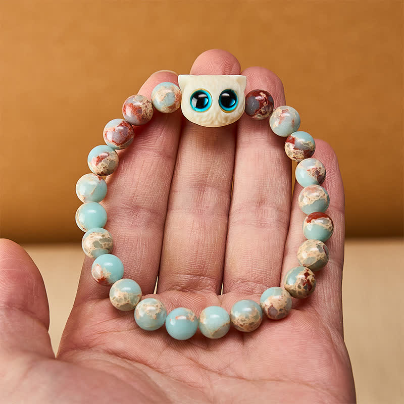 Buddha Stones Shoushan-Armband aus Elfenbein, Frucht und Katze – ein Symbol für Wohlstand - image 5