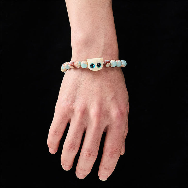 Buddha Stones Shoushan-Armband aus Elfenbein, Frucht und Katze – ein Symbol für Wohlstand - image 4
