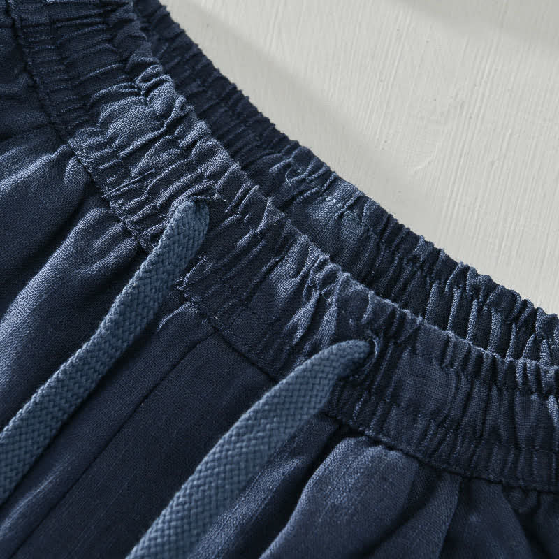 Buddha Stones Lässige, minimalistische Herren-Ankle-Hose mit Kordelzug und Taschen für Frühling und Sommer - image 5