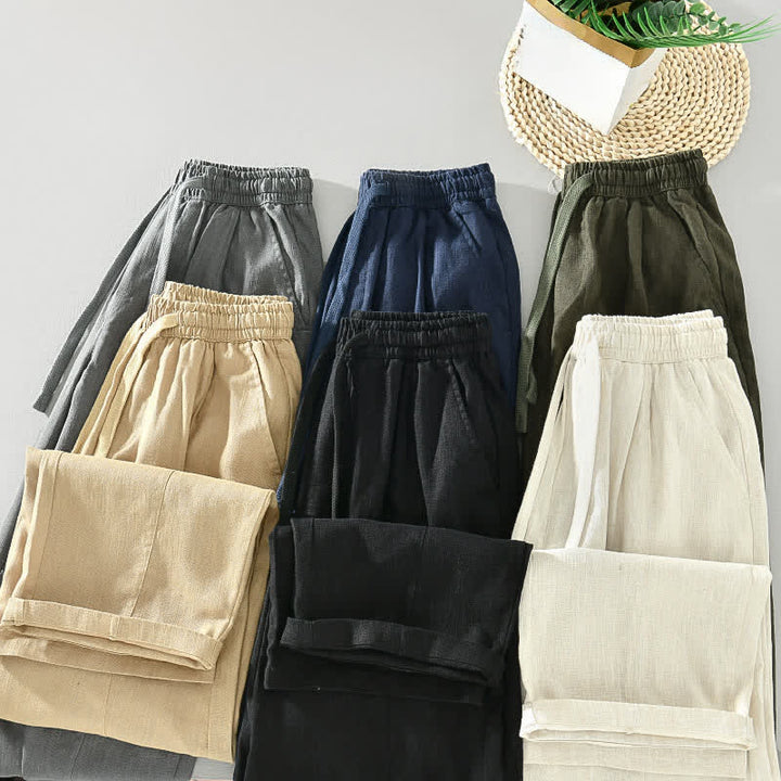 Buddha Stones Lässige, minimalistische Herren-Ankle-Hose mit Kordelzug und Taschen für Frühling und Sommer - image 17
