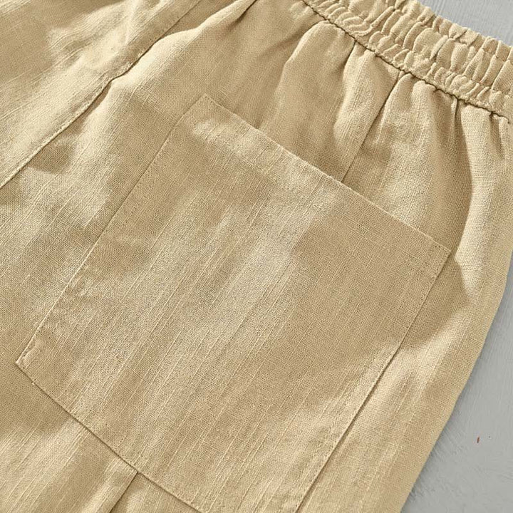 Buddha Stones Lässige, minimalistische Herren-Ankle-Hose mit Kordelzug und Taschen für Frühling und Sommer - image 8