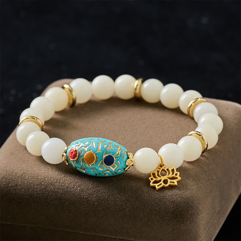Buddha Stones Bodhi Seed Türkis Lotus Erleuchtungsarmband - Bodhi-Samen (Weisheit ♥ Frieden) - image 0