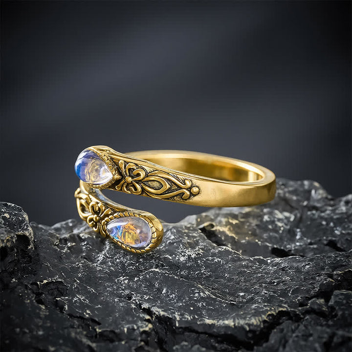 Buddha Stones Kupfer Liuli Butterfly Freedom Offener Ring - image 9