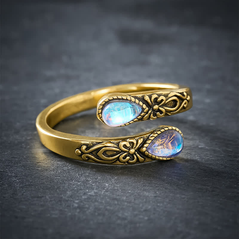 Buddha Stones Kupfer Liuli Butterfly Freedom Offener Ring - image 10