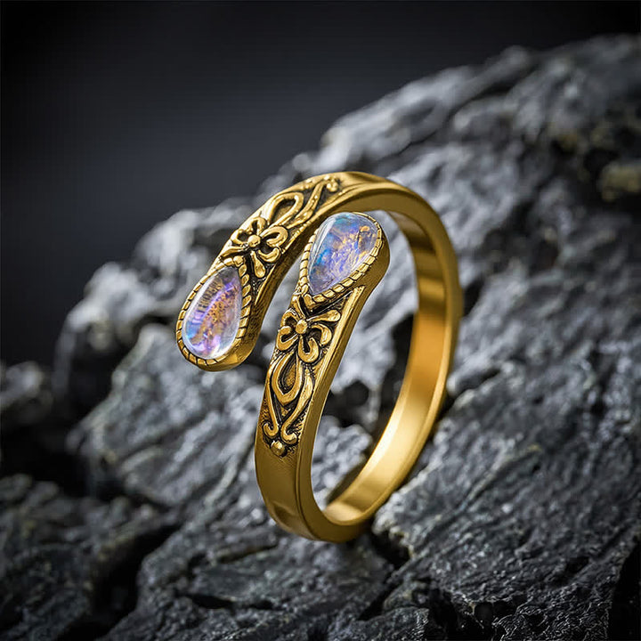 Buddha Stones Kupfer Liuli Butterfly Freedom Offener Ring - image 11