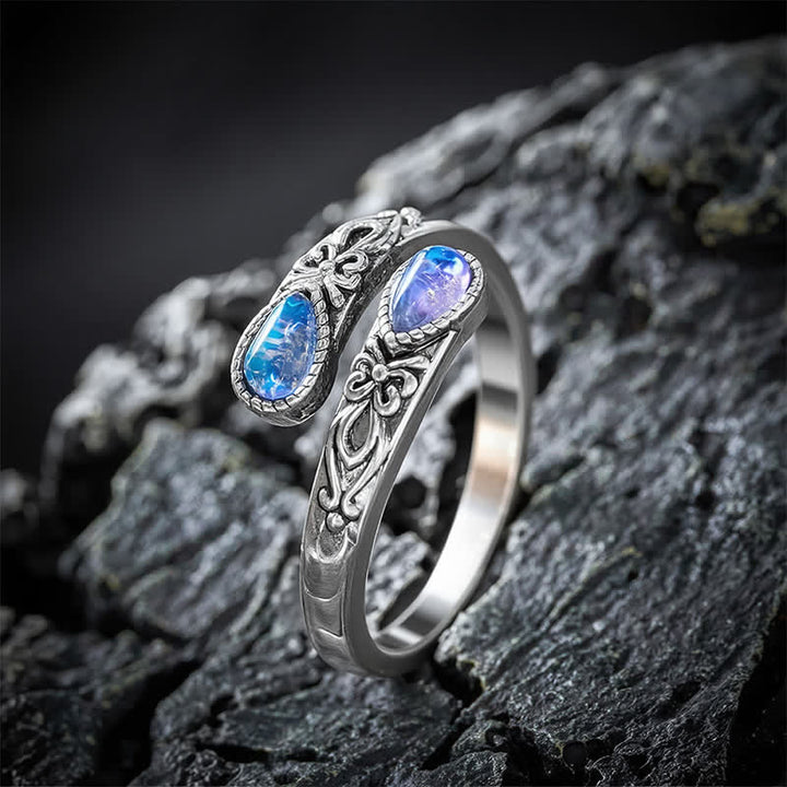 Buddha Stones Kupfer Liuli Butterfly Freedom Offener Ring - image 2
