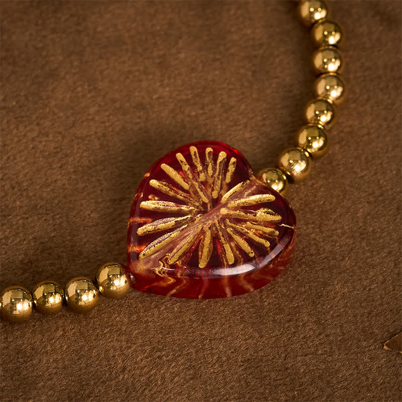 Buddha Stones Liuli Herzperlenarmband aus Titanstahl - image 4