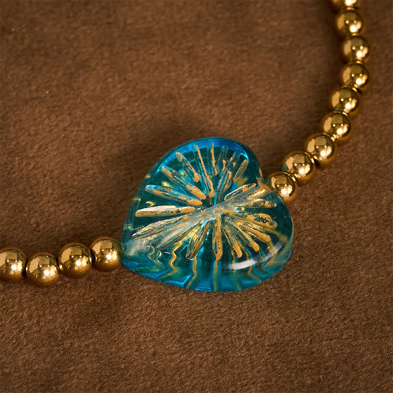 Buddha Stones Liuli Herzperlenarmband aus Titanstahl - image 15