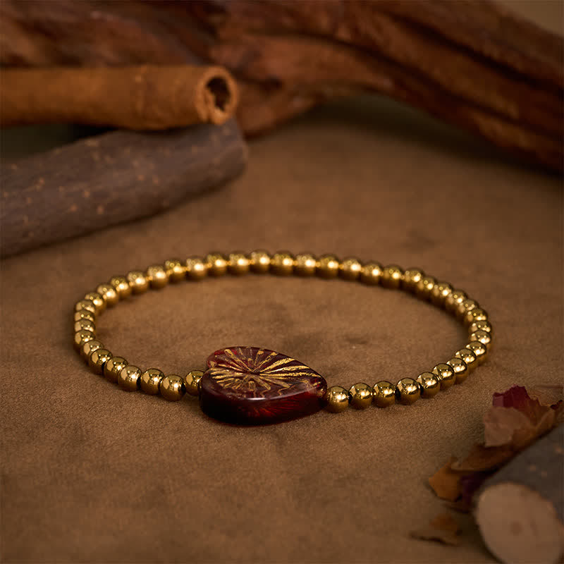 Buddha Stones Liuli Herzperlenarmband aus Titanstahl - image 9