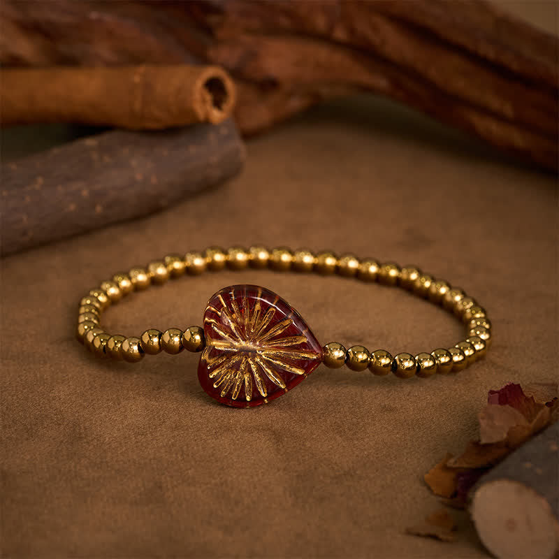 Buddha Stones Liuli Herzperlenarmband aus Titanstahl - image 8