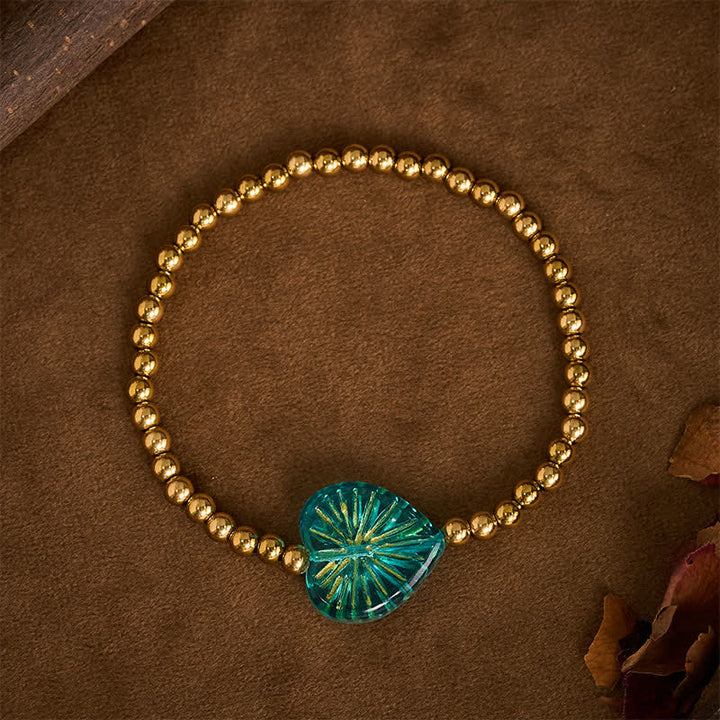 Buddha Stones Liuli Herzperlenarmband aus Titanstahl - Blau - image 11