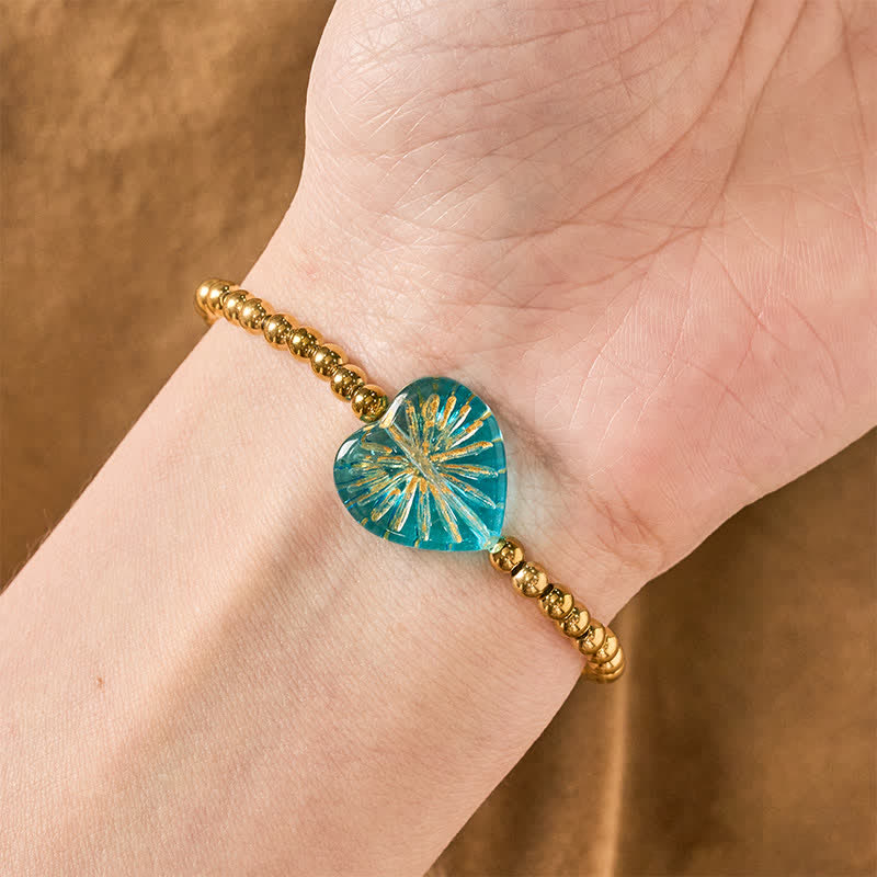 Buddha Stones Liuli Herzperlenarmband aus Titanstahl - image 14