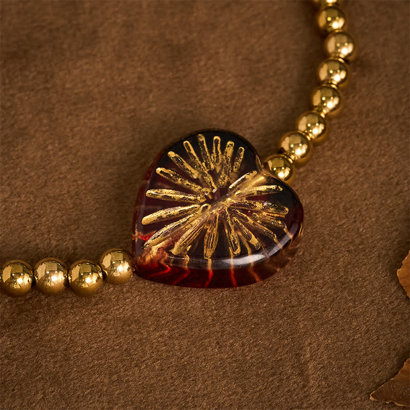 Buddha Stones Liuli Herzperlenarmband aus Titanstahl - image 10