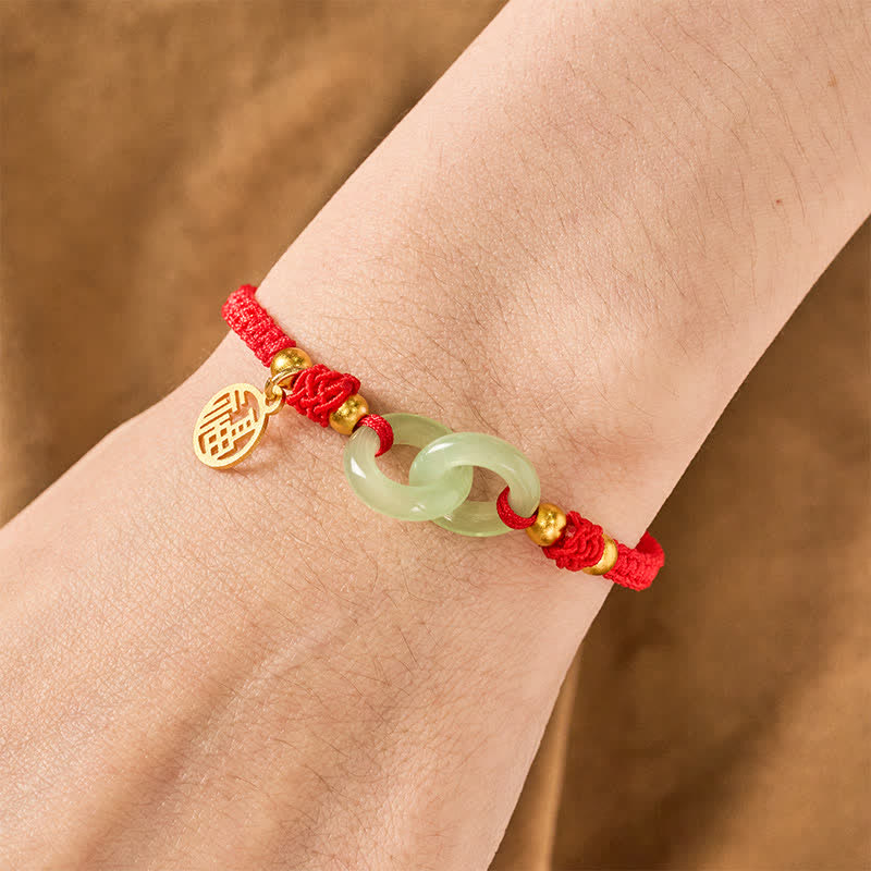 Buddha Stones Kupfernes Liuli Fu Glücks-Armband mit roter Schnur - image 4
