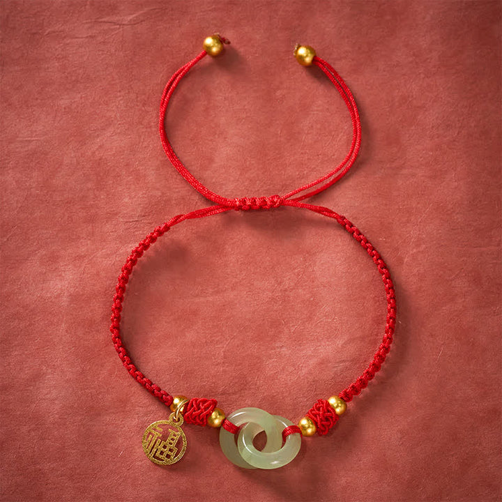 Buddha Stones Kupfernes Liuli Fu Glücks-Armband mit roter Schnur - image 2