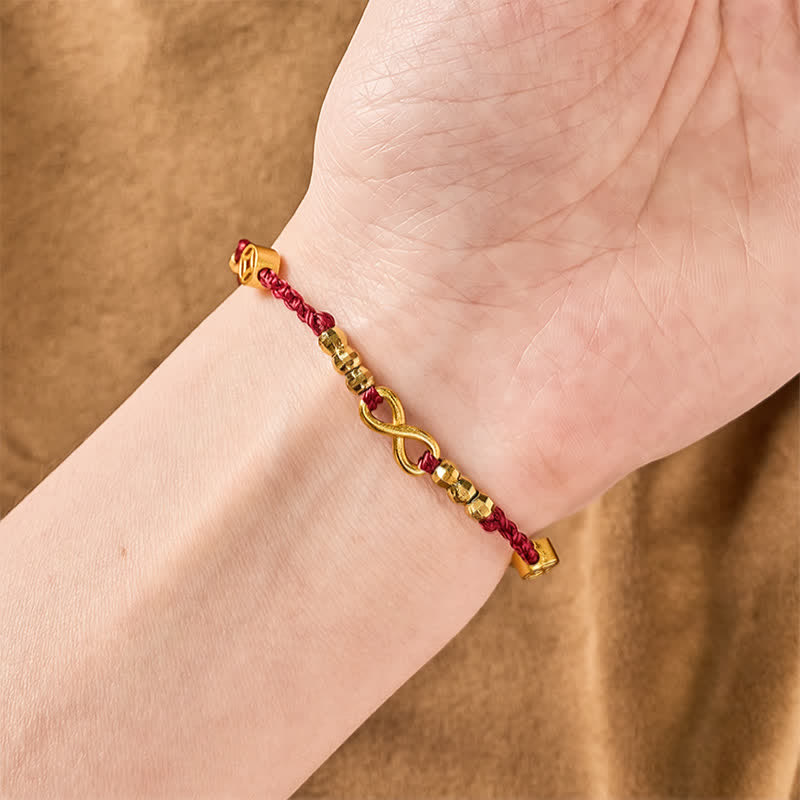 Buddha Stones Geflochtenes rotes Armband mit chinesischem Unendlichkeitssymbol - image 4