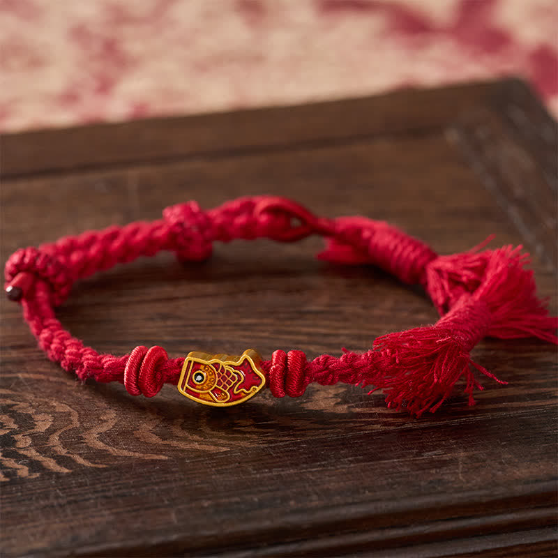 Buddha Stones Glückverheißendes rotes Koi-Fisch-Armband - image 1
