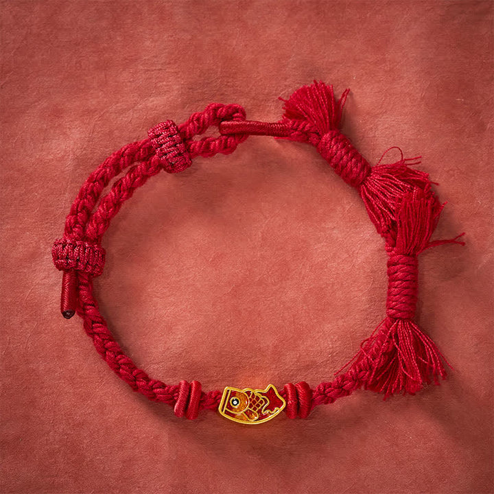 Buddha Stones Glückverheißendes rotes Koi-Fisch-Armband - image 2