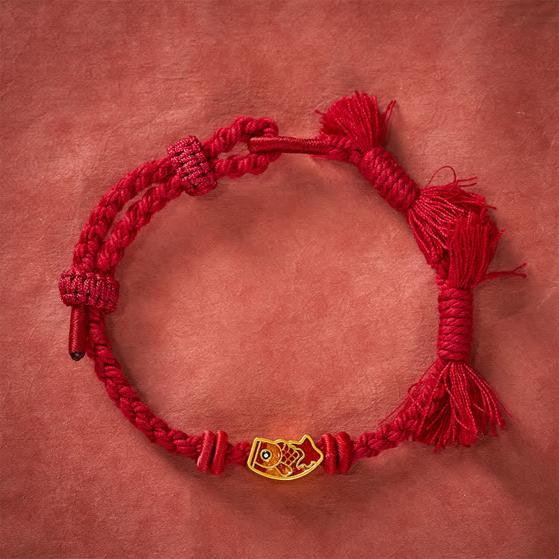 Buddha Stones Glückverheißendes rotes Koi-Fisch-Armband - image 2