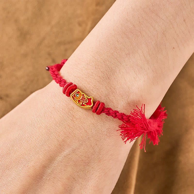 Buddha Stones Glückverheißendes rotes Koi-Fisch-Armband - image 8