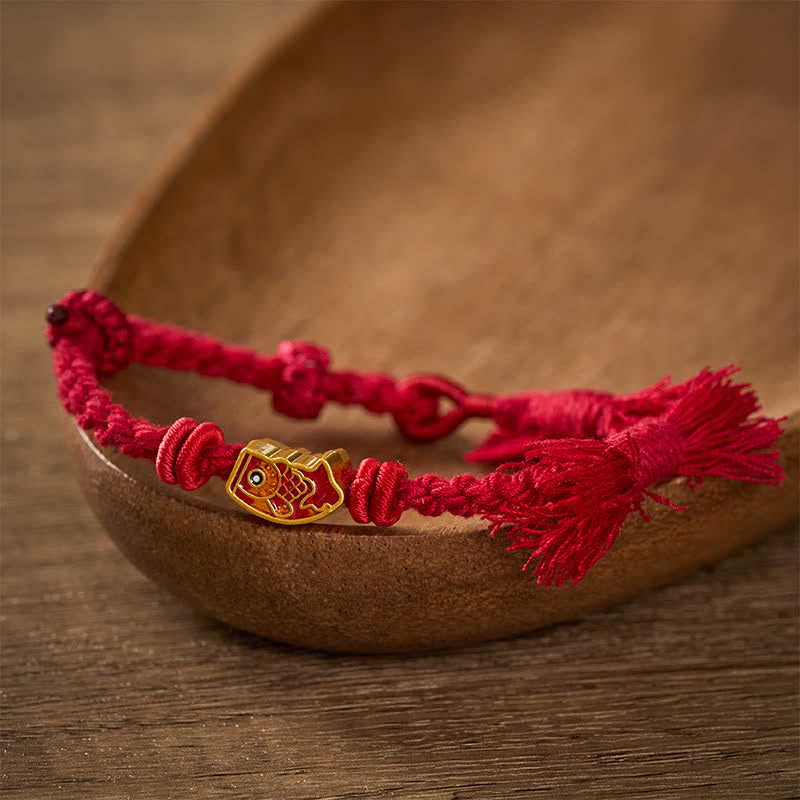 Buddha Stones Glückverheißendes rotes Koi-Fisch-Armband - image 3