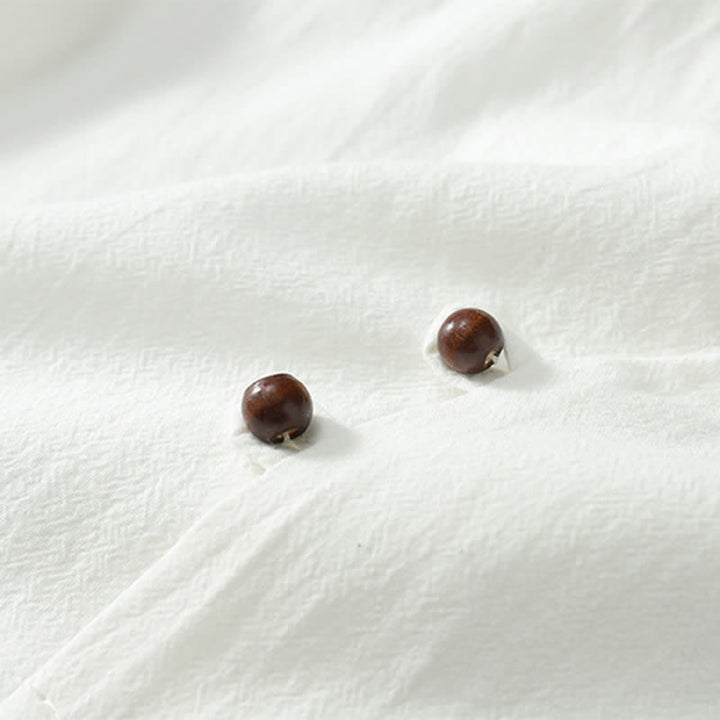 Buddha Stones 2-teiliges Sommer-Set im Tang-Stil: Lässiges Kurzarmhemd und Shorts aus Baumwoll-Leinen-Meditationskleidung mit Tasche. - image 19