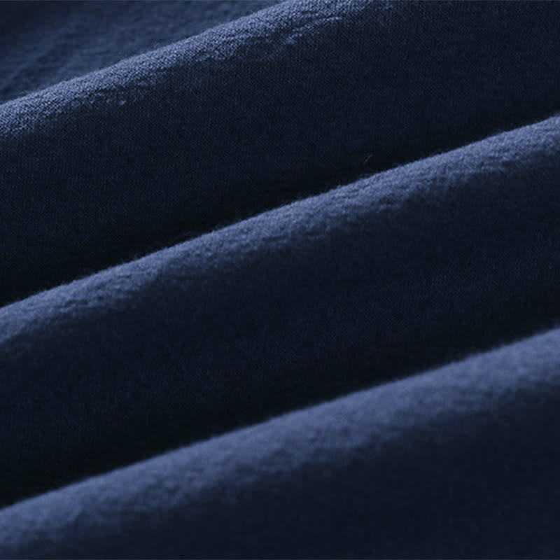 Buddha Stones Lässiger, minimalistischer Sommerkimono für Herren aus Baumwoll-Leinen-Mischgewebe mit kurzen Ärmeln, Schnürung und offener Vorderseite. - image 15