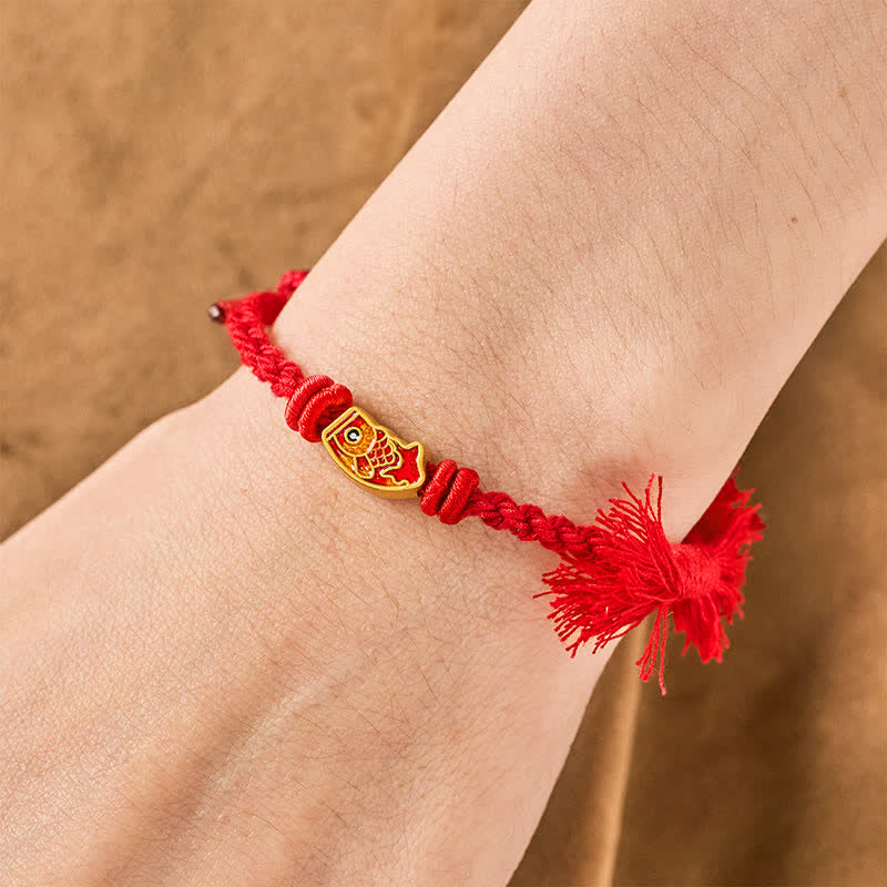 Buddha Stones Glückverheißendes rotes Koi-Fisch-Armband - image 10