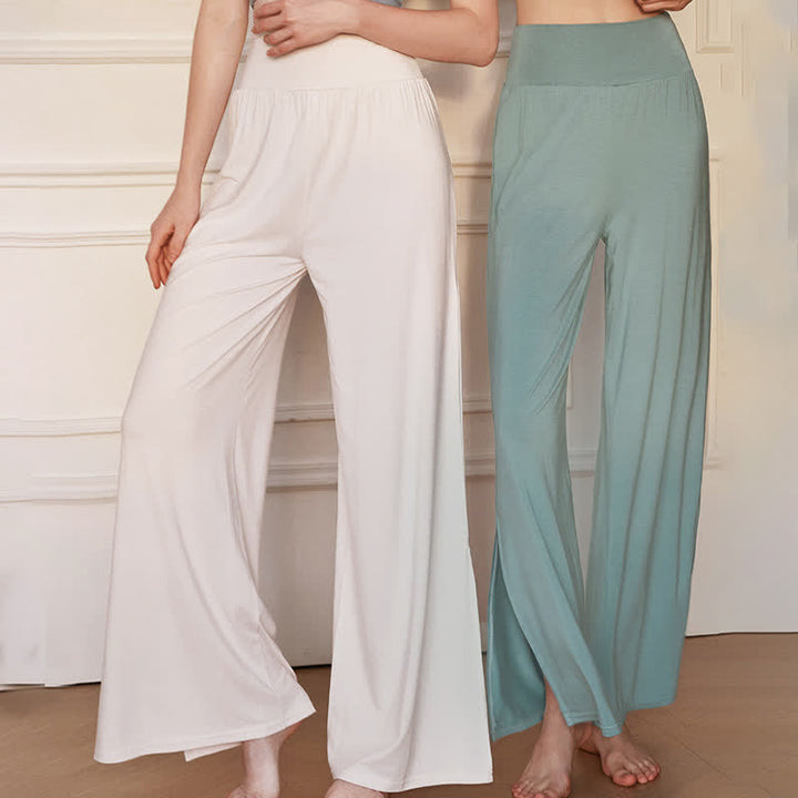 Buddha Stones Freizeithose für Damen, schlicht, mit hohem Bund, elastischem Bund und weitem Bein - image 11