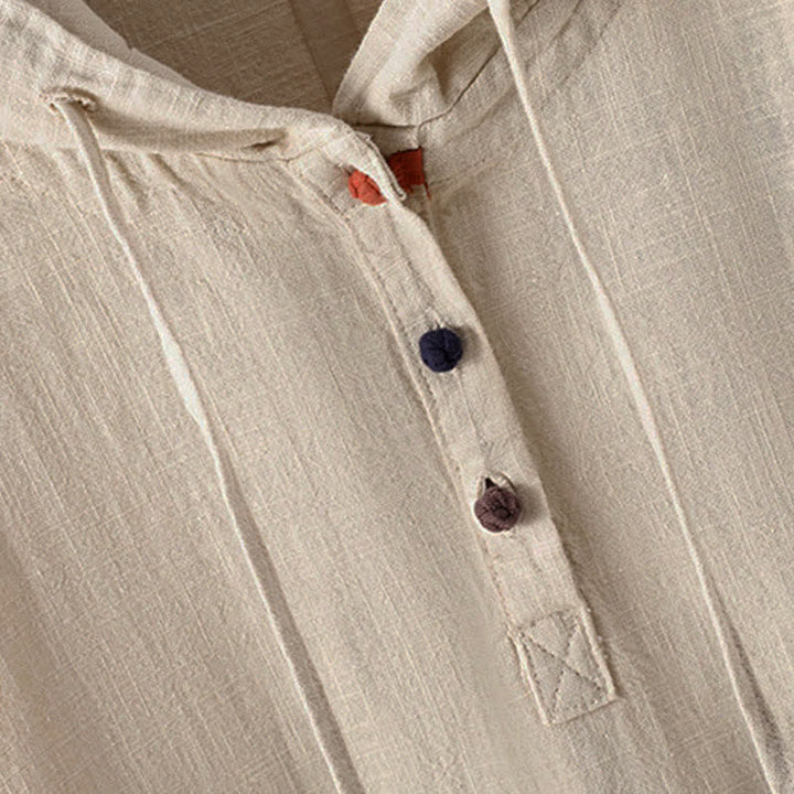 Buddha Stones Damen-Kapuzenpullover mit schlichtem Knopfdesign, langen Ärmeln und Taschen - image 4
