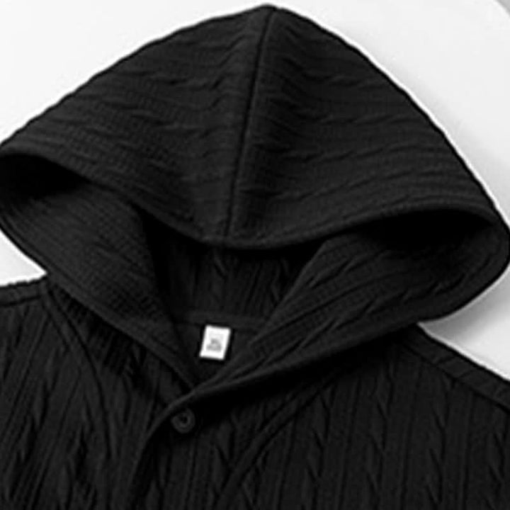 Buddha Stones ​​Herbst/Winter-Hoodie mit Knöpfen, gedrehtem Design und langen Ärmeln für Herren - image 11