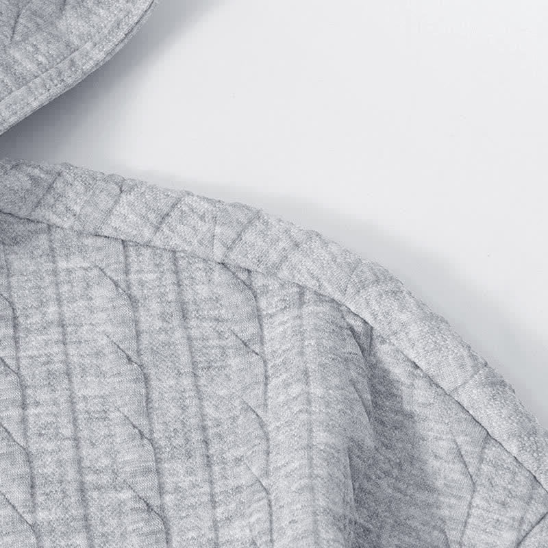 Buddha Stones ​​Herbst/Winter-Hoodie mit Knöpfen, gedrehtem Design und langen Ärmeln für Herren - image 3