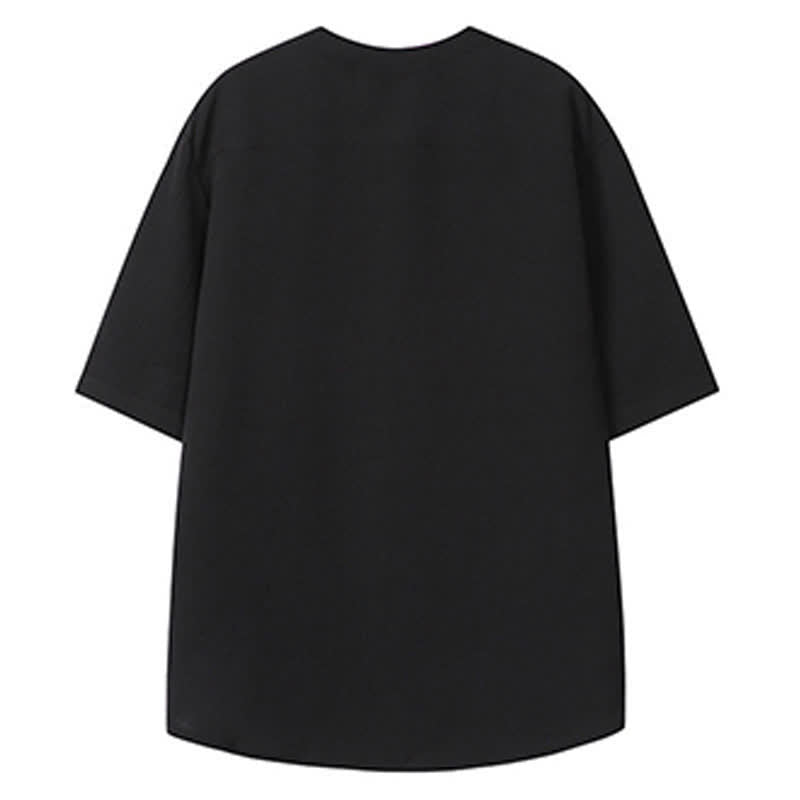 Buddha Stones Sommerliches Tang Style Casual Herren Kurzarmhemd mit Stehkragen und Kranichstickerei – Kurzarmhemden mit Stehkragen und Kranichmotiv - image 16