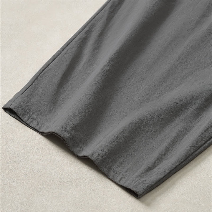 Buddha Stones Lässige, minimalistische Caprihose für Herren mit Kordelzug, geradem Bein und Tasche - image 21