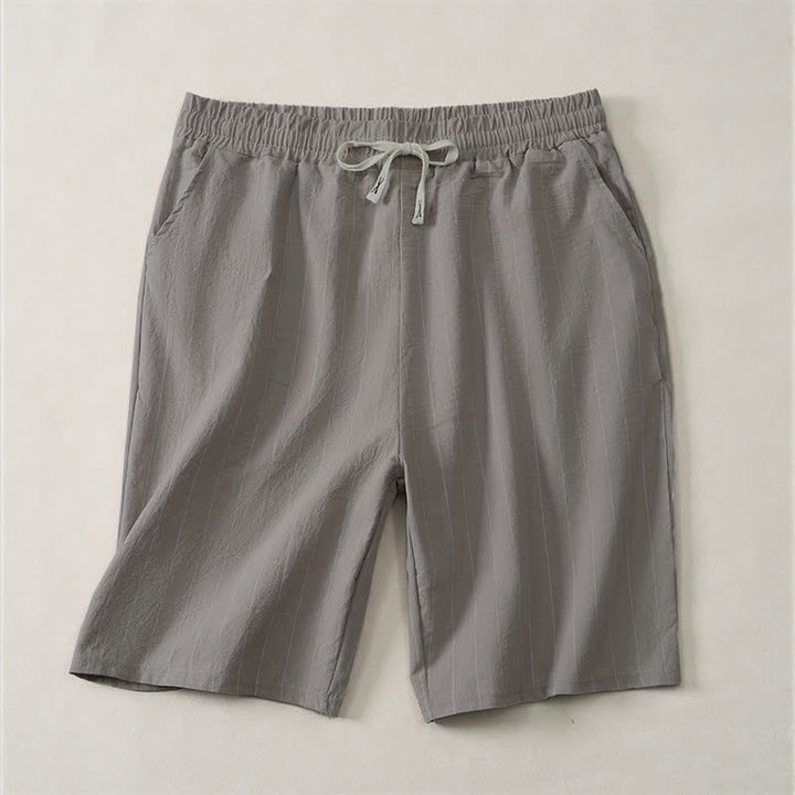 Buddha Stones Lässige, gestreifte Herren-Shorts mit Kordelzug und Taschen für den Sommer - Dunkelgrau - US/UK/AU44, EU54 (3XL) - image 14