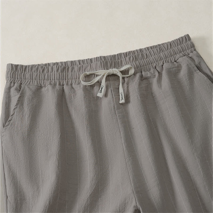 Buddha Stones Lässige, gestreifte Herren-Shorts mit Kordelzug und Taschen für den Sommer - image 16