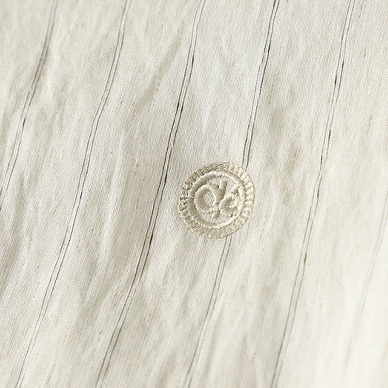 Buddha Stones Lässiges, minimalistisches, einfarbiges Langarmhemd für Damen mit Knopfleiste – Sommerlich - image 8
