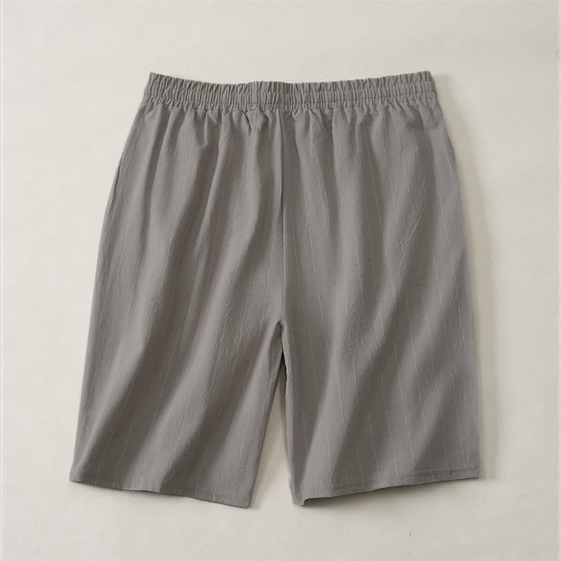 Buddha Stones Lässige, gestreifte Herren-Shorts mit Kordelzug und Taschen für den Sommer - image 15
