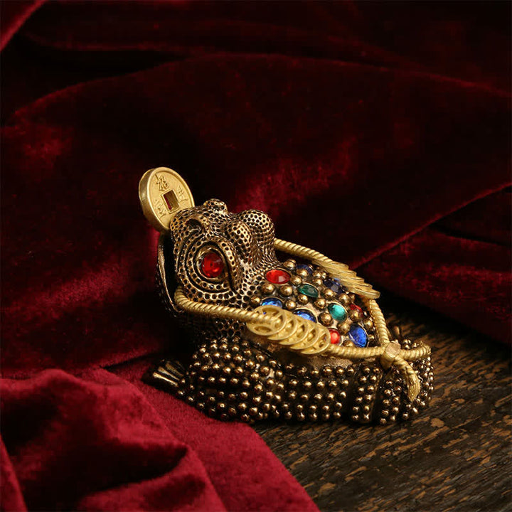 Buddha Stones Geldfrosch aus Messing mit drei Beinen – Symbol für Reichtum und Glück - image 8