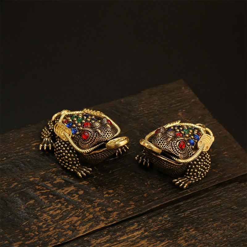 Buddha Stones Geldfrosch aus Messing mit drei Beinen – Symbol für Reichtum und Glück - image 15