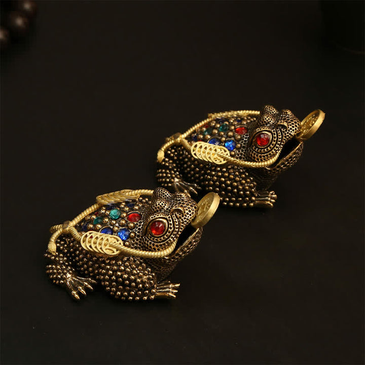 Buddha Stones Geldfrosch aus Messing mit drei Beinen – Symbol für Reichtum und Glück - image 14