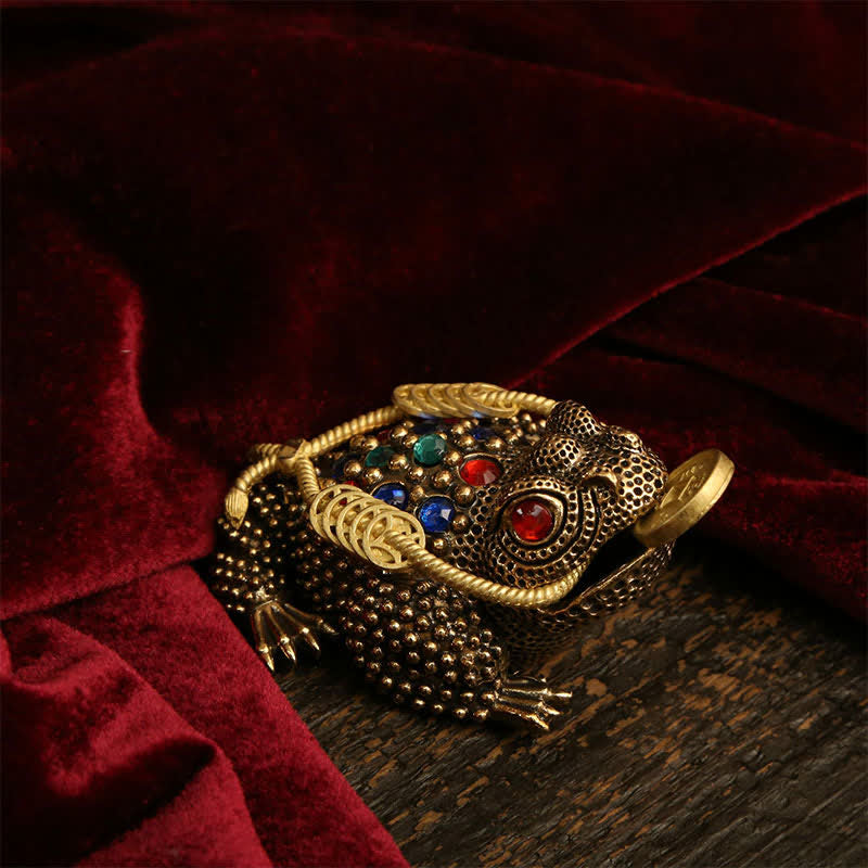 Buddha Stones Geldfrosch aus Messing mit drei Beinen – Symbol für Reichtum und Glück - image 4