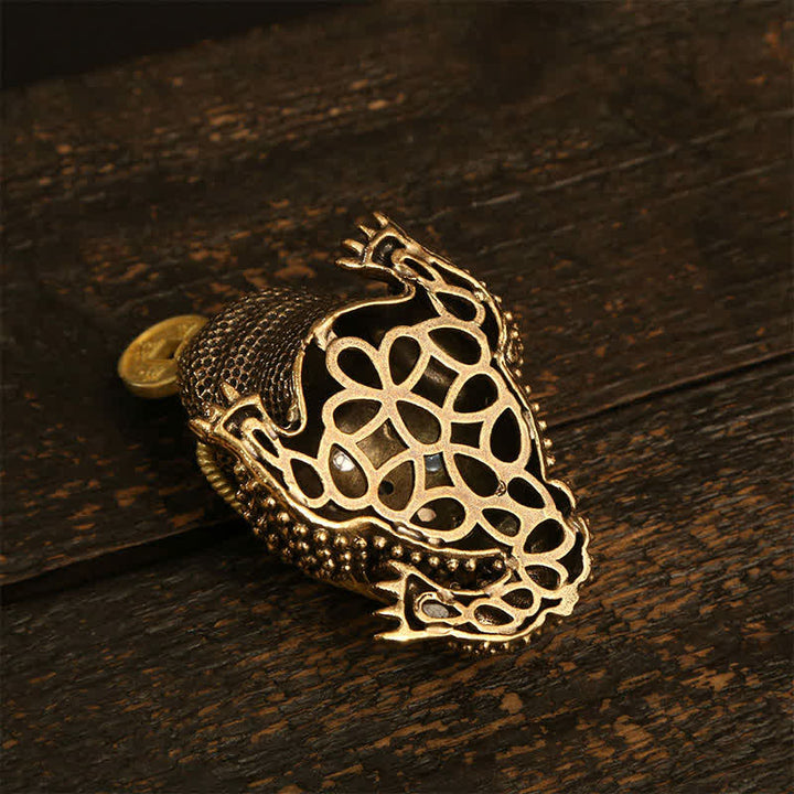 Buddha Stones Geldfrosch aus Messing mit drei Beinen – Symbol für Reichtum und Glück - image 9